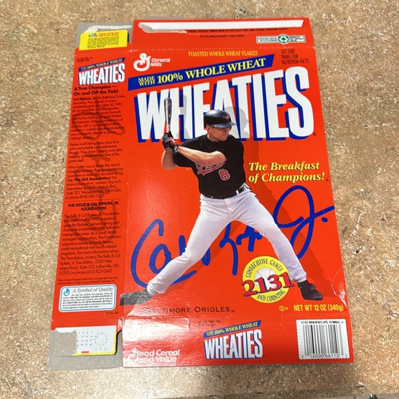 Cal Ripken Jr bundle.  Wheaties and mini box with 24 K  gold signature - Picture 2 of 11